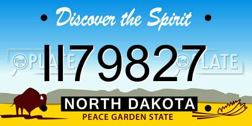 II79827 North Dakota License Plate