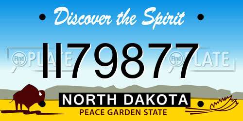 II79877 North Dakota License Plate