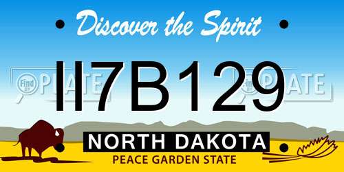 II7B129 North Dakota License Plate