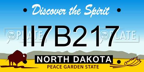 II7B217 North Dakota License Plate