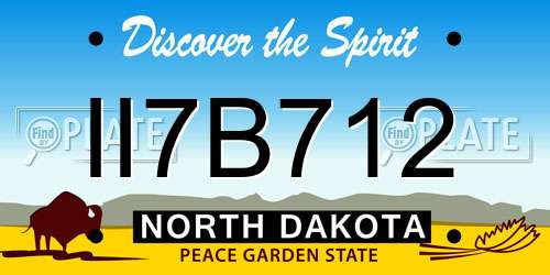 II7B712 North Dakota License Plate