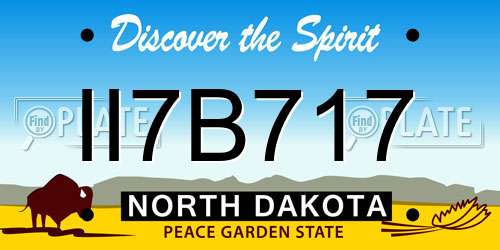 II7B717 North Dakota License Plate