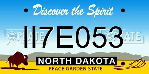 II7E053 North Dakota License Plate