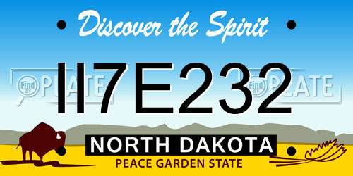 II7E232 North Dakota License Plate