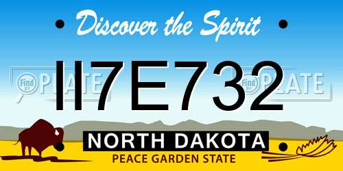 II7E732 North Dakota License Plate