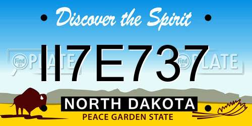 II7E737 North Dakota License Plate