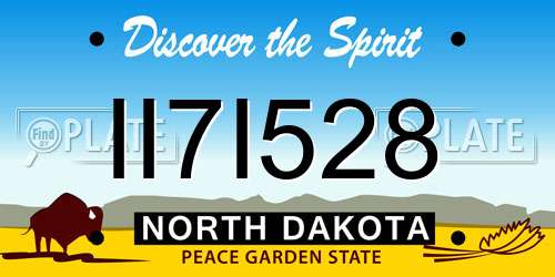 II7I528 North Dakota License Plate