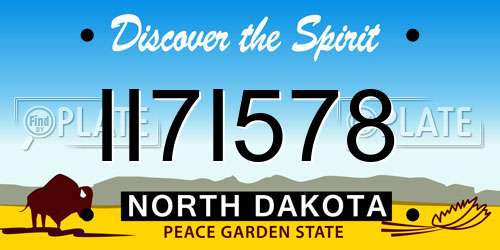 II7I578 North Dakota License Plate