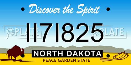 II7I825 North Dakota License Plate