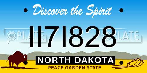 II7I828 North Dakota License Plate