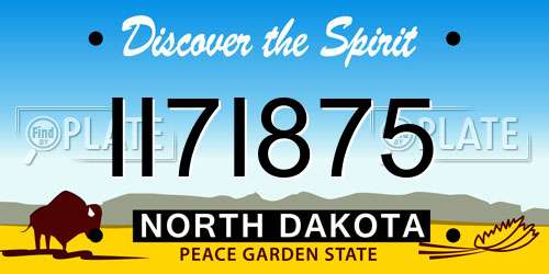 II7I875 North Dakota License Plate
