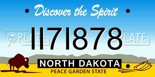 II7I878 North Dakota License Plate