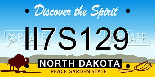 II7S129 North Dakota License Plate