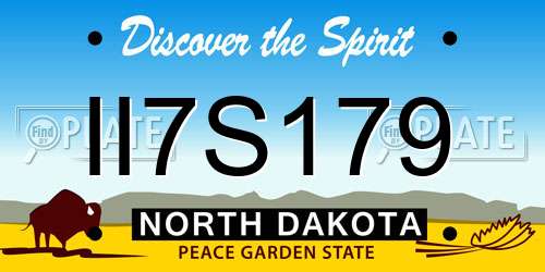 II7S179 North Dakota License Plate
