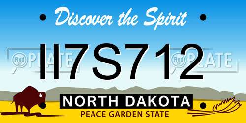 II7S712 North Dakota License Plate