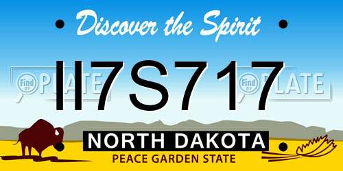 II7S717 North Dakota License Plate