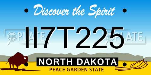 II7T225 North Dakota License Plate