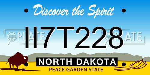II7T228 North Dakota License Plate