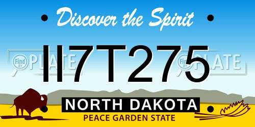 II7T275 North Dakota License Plate