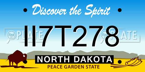 II7T278 North Dakota License Plate