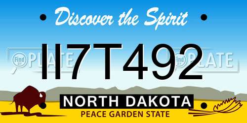 II7T492 North Dakota License Plate