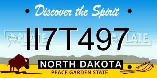 II7T497 North Dakota License Plate
