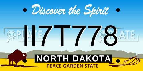 II7T778 North Dakota License Plate
