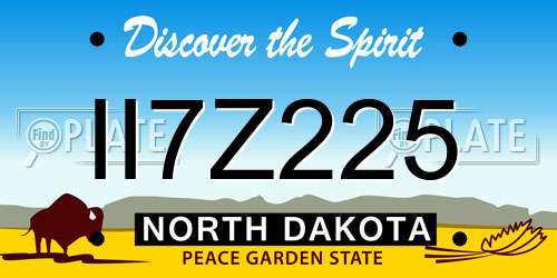 II7Z225 North Dakota License Plate