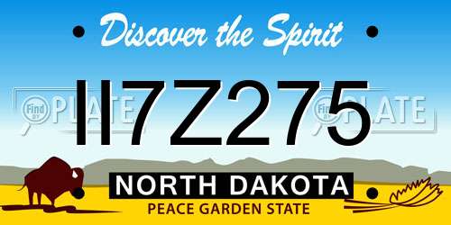 II7Z275 North Dakota License Plate