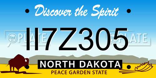 II7Z305 North Dakota License Plate