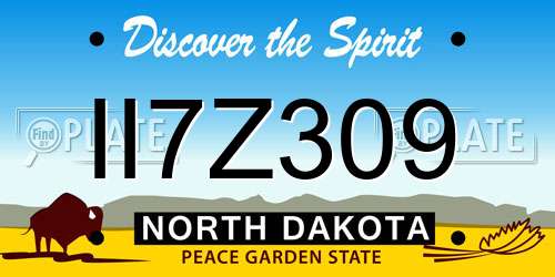 II7Z309 North Dakota License Plate
