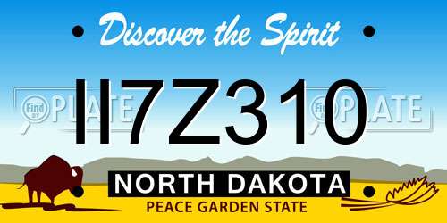 II7Z310 North Dakota License Plate