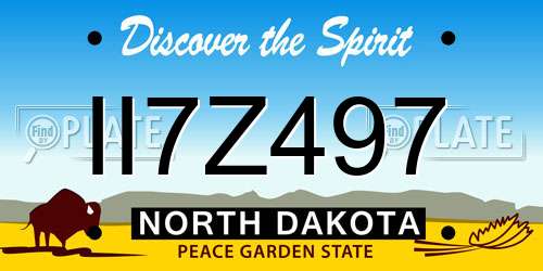 II7Z497 North Dakota License Plate