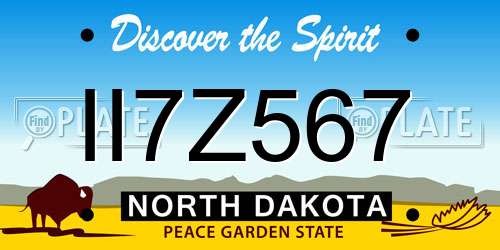 II7Z567 North Dakota License Plate