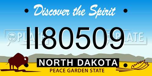 II80509 North Dakota License Plate