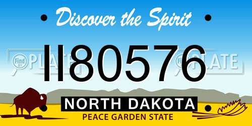 II80576 North Dakota License Plate