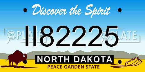 II82225 North Dakota License Plate