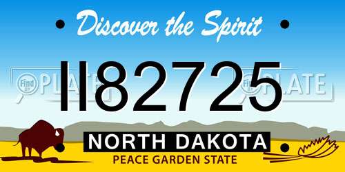 II82725 North Dakota License Plate