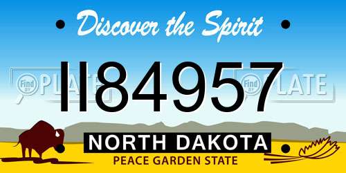 II84957 North Dakota License Plate