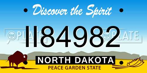 II84982 North Dakota License Plate