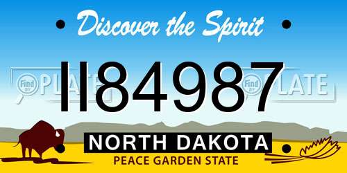 II84987 North Dakota License Plate