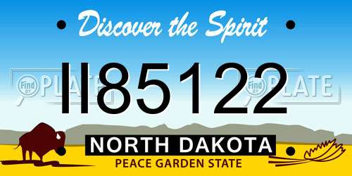 II85122 North Dakota License Plate