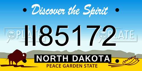 II85172 North Dakota License Plate