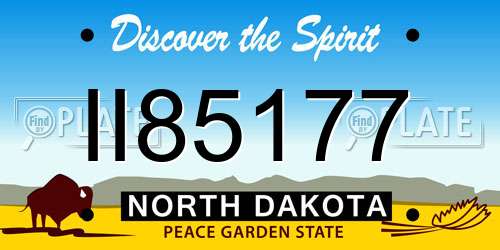 II85177 North Dakota License Plate