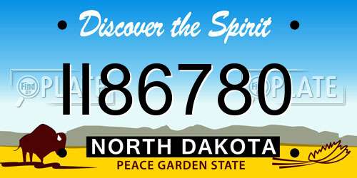 II86780 North Dakota License Plate