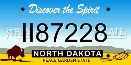 II87228 North Dakota License Plate
