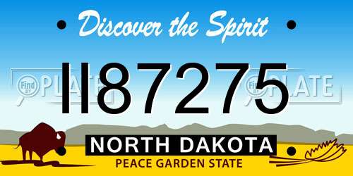 II87275 North Dakota License Plate