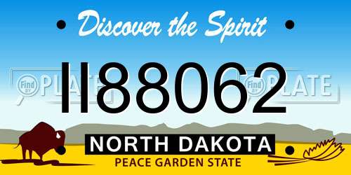 II88062 North Dakota License Plate