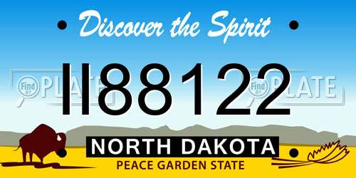 II88122 North Dakota License Plate
