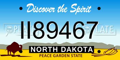 II89467 North Dakota License Plate